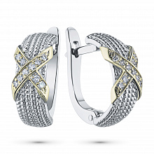 Серьги из комбинированного золота с бриллиантами (изготовление)