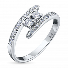 Классическое кольцо из белого золота с бриллиантами (изготовление)