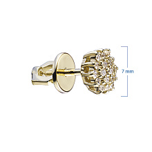 Пусеты из желтого золота с бриллиантами