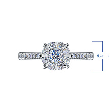 Кольцо из серебра c бриллиантами выращенными