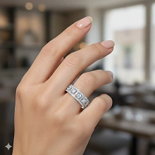 Кольцо из белого золота c бриллиантами