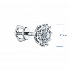 Пусеты из белого золота с бриллиантами (изготовление)