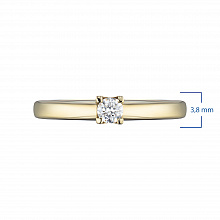 Кольцо из желтого золота с бриллиантом (изготовление)