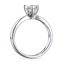 Классическое кольцо из белого золота с бриллиантом