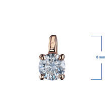 Классическая подвеска из красного золота с бриллиантом выращенным