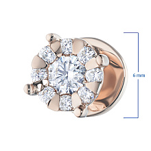 Пусеты из красного золота с бриллиантами