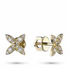 Пусеты из желтого золота с бриллиантами (изготовление)