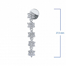 Пусеты из белого золота с бриллиантами (изготовление)
