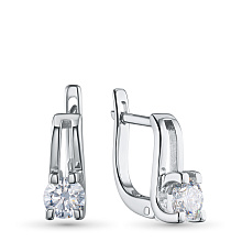 Серьги из белого золота с бриллиантом