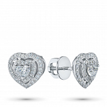 Пусеты из белого золота с бриллиантами (изготовление)