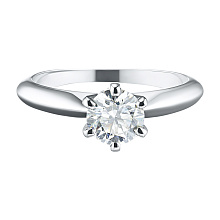 Классическое кольцо из белого золота с бриллиантом