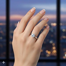 Помолвочное кольцо из белого золота с бриллиантом выращенным