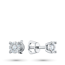 Пусеты из белого золота c бриллиантами