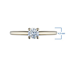 Кольцо из желтого золота с бриллиантом