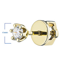 Пусеты из желтого золота с бриллиантами