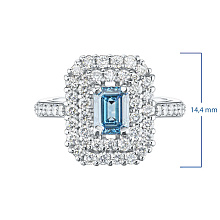 Классическое кольцо из белого золота c бриллиантами