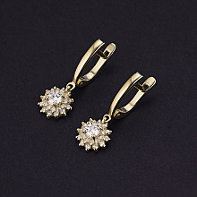 Серьги из желтого золота с бриллиантами (изготовление)