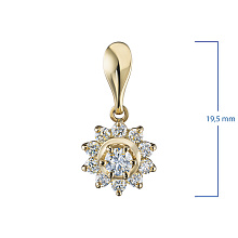 Подвеска из желтого золота c бриллиантами