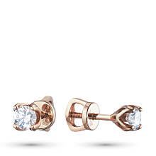 Пусеты из красного золота с бриллиантами