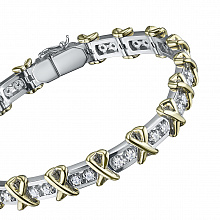 Браслет из комбинированного золота с бриллиантами (изготовление)