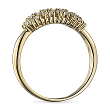 Классическое кольцо из желтого золота с бриллиантами