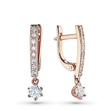 Серьги из красного золота с бриллиантом (изготовление)