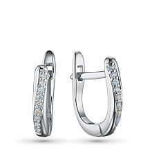 Серьги из серебра c бриллиантами