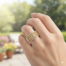 Кольцо из желтого золота c бриллиантами выращенными