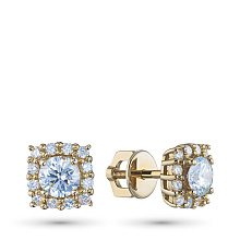 Пусеты из желтого золота c бриллиантами