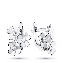 Серьги из серебра с бриллиантами