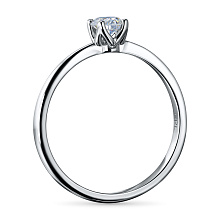 Классическое кольцо из серебра с бриллиантом