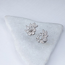 Пусеты из белого золота с бриллиантами (изготовление)