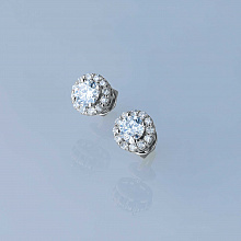 Пусеты из белого золота c бриллиантами