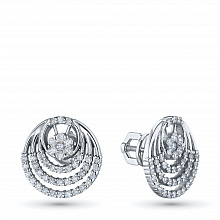 Пусеты из белого золота с бриллиантами (изготовление)