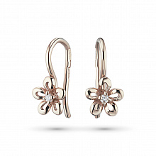 Серьги из красного золота с бриллиантом (изготовление)