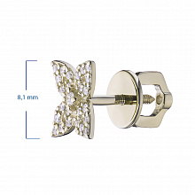 Пусеты из желтого золота с бриллиантами (изготовление)