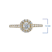 Кольцо из желтого золота c бриллиантами выращенными