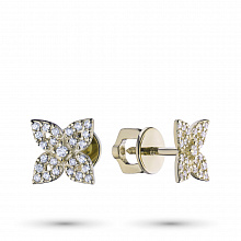 Пусеты из желтого золота с бриллиантами (изготовление)