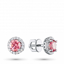 Пусеты из белого золота (изготовление) с бриллиантами