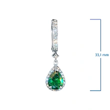 Серьги из белого золота с и изумрудами и бриллиантами