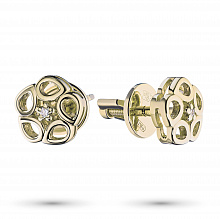 Пусеты из желтого золота с бриллиантом (изготовление)