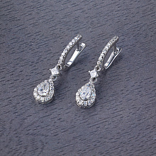 Серьги из белого золота с бриллиантами (изготовление)