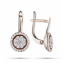 Серьги из красного золота с бриллиантами (изготовление)