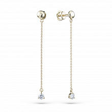 Пусеты из желтого золота с бриллиантами (изготовление)