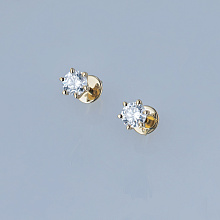 Пусеты из желтого золота (изготовление) с бриллиантами