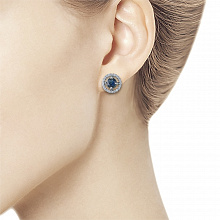 Пусеты из белого золота с бриллиантами (изготовление)