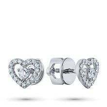 Пусеты из белого золота c бриллиантами