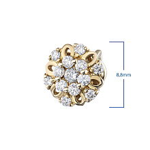 Пусеты из желтого золота с бриллиантами (изготовление)