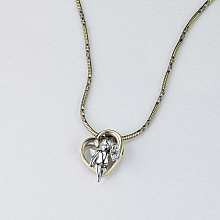 Подвеска из комбинированного золота с бриллиантом выращенным