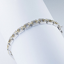 Браслет из комбинированного золота с бриллиантами (изготовление)